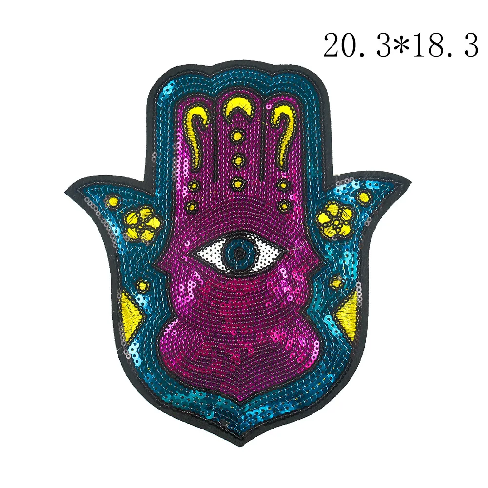 Новое поступление нашивки Hamsa с блестками ручной работы для одежды аксессуары