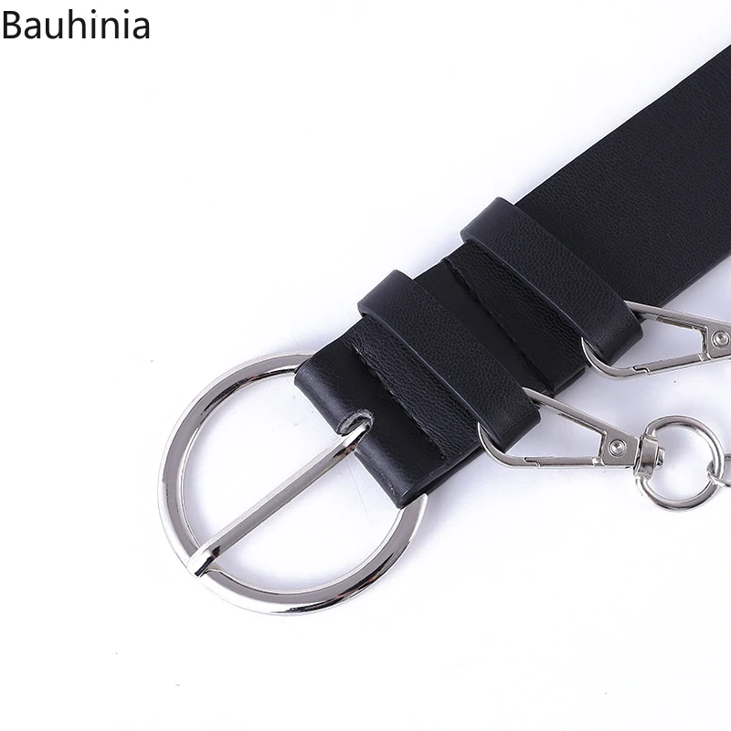 

New Vintage Women Punk Chain Belt Black Double Single Eyelet Grommet Leather Buckle Belt Female Ladies Waist Jeans Belts