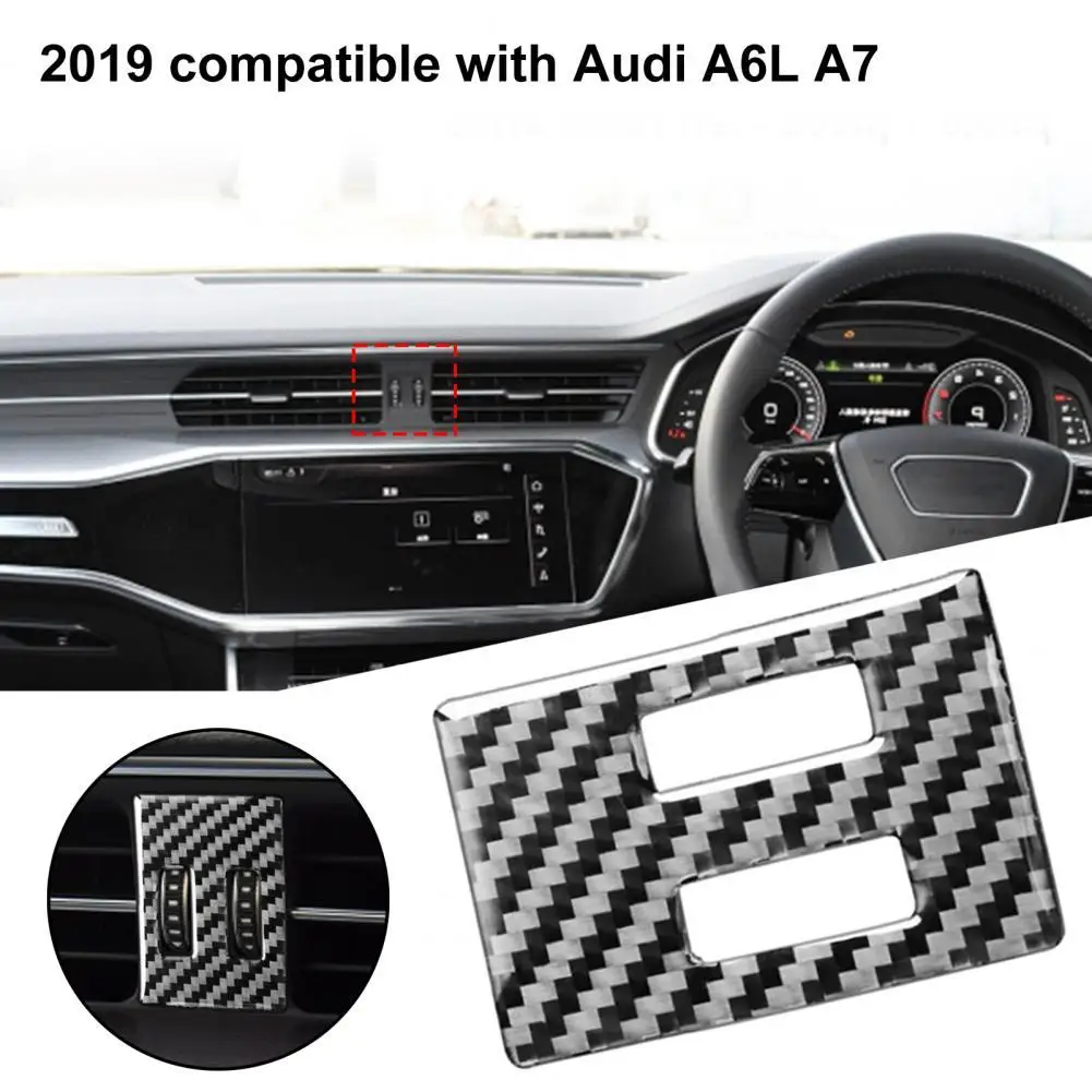 

Panel Sticker Anti-scratch Simple Installation Carbon Fiber Interior Air Vent Switch Trim Sticker for Audi A6L A7 2019 Right Dri