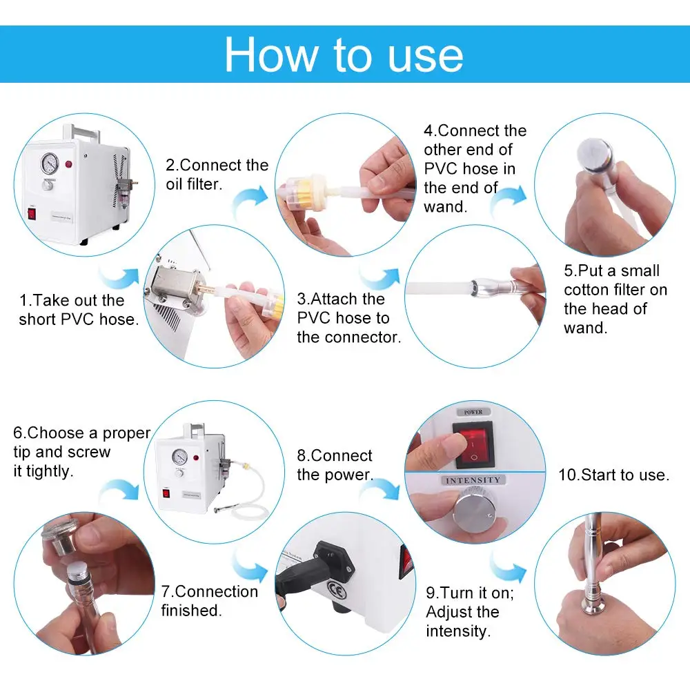 Алмазная машинка для микродермабразии спрей отшелушивания удаления черных