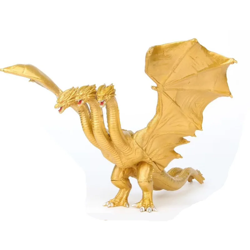 18cm Godzilla King Ghidorah Gold King of Monsters 3 Head Dragon King Ghidorah  PVC Golden Dragon Action Figure Collection Toy