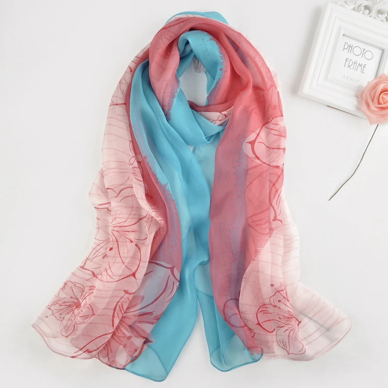 

★scarves female 100% mulberry silk the spring and autumn period and the han edition joker long thin decorative gift box