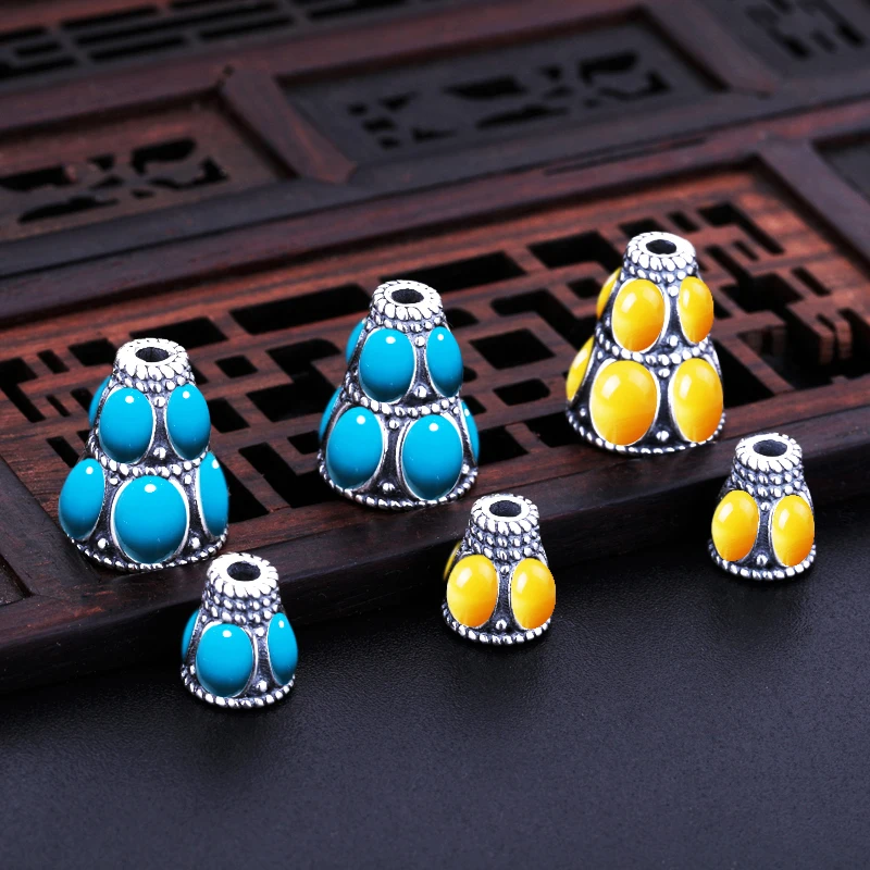 Винтажный кулон из стерлингового серебра 925 пробы с бирюзой пустая подставка