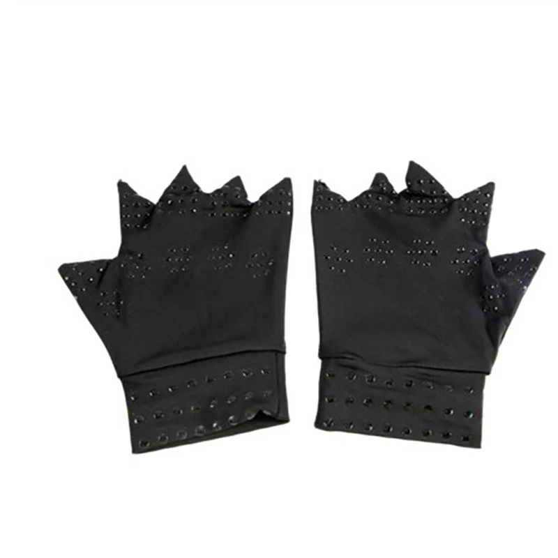 1 Pair Magnetic Therapy Gloves Fingerless Massager Arthritis Pain Relief Heal Joints Braces Supports Health Care Tool