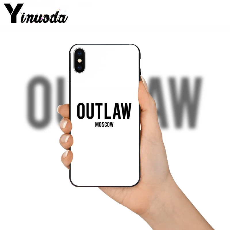 Yinuoda Outlaw айтао черный мягкий резиновый чехол из ТПУ для телефона iPhone 8 7 6 6S Plus X XS MAX 5