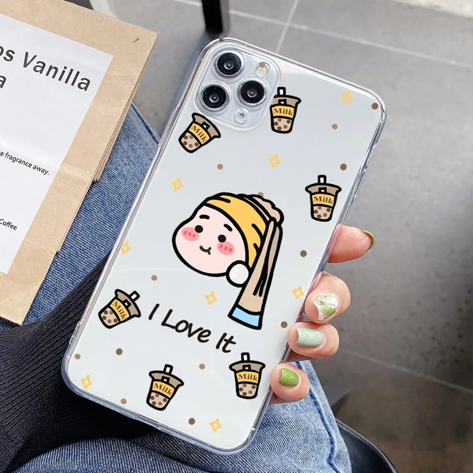 Чехол для Samsung A51 A71 A50 A30 A70 с милым мультипликационным принтом Boba Milk Tea Girl чехол A41