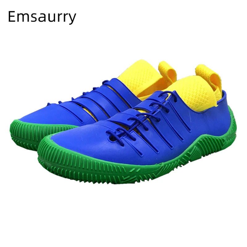 

Туфли женские на плоской подошве, вязаные повседневные туфли без задника, с круглым носком, ПВХ, перекрестная шнуровка, пикантная уличная од...