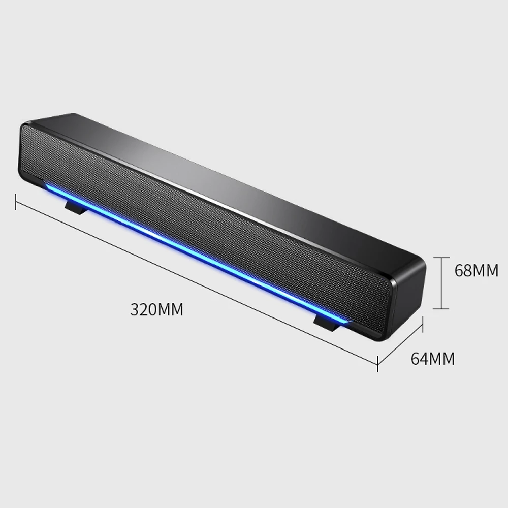 

AWEI Y10 USB Wired Computer Speaker Bar Stereo Subwoofer Music Player Bass Surround Sound Box 3.5mm Audio Input for PC Laptop