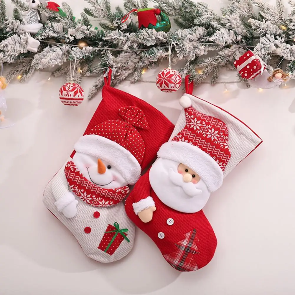

Christmas Tree Hanging Adorable Exquisite Christmas Hanging Stockings Socks Decor for Home Candy Bags Lovely Gift Bag