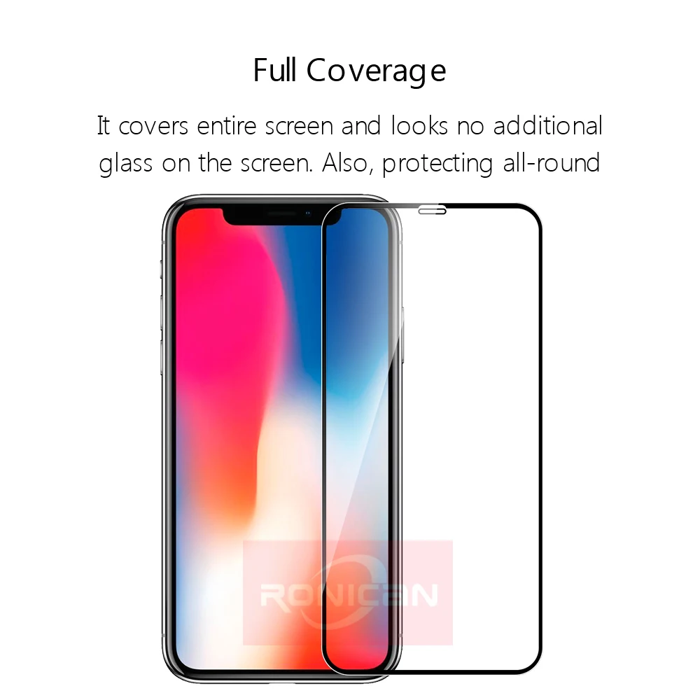 5 шт./лот полное покрытие закаленное стекло для iPhone XS Max XR X защита экрана 6 6s 7 8 Plus 11