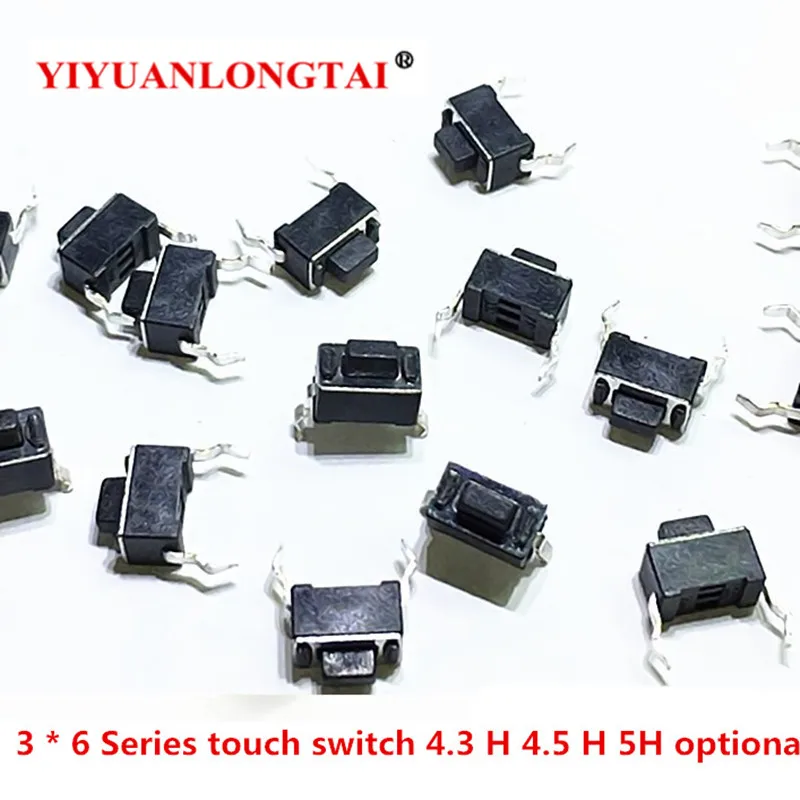 100pcs3*6*4 3 сенсорный выключатель 2 ножная сенсорная кнопка 3*6*4 5 мм