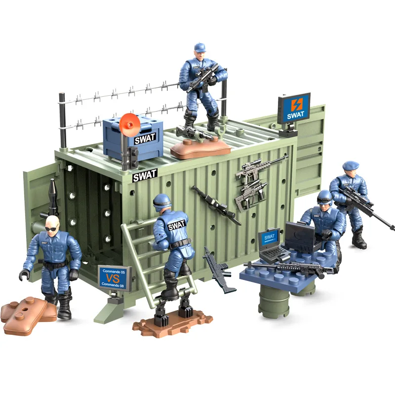 

Новые военные фигурки солдат спецназа, строительные блоки, оружие, инструменты, набор моделей, куклы, кирпичи, детские игрушки на день рожде...