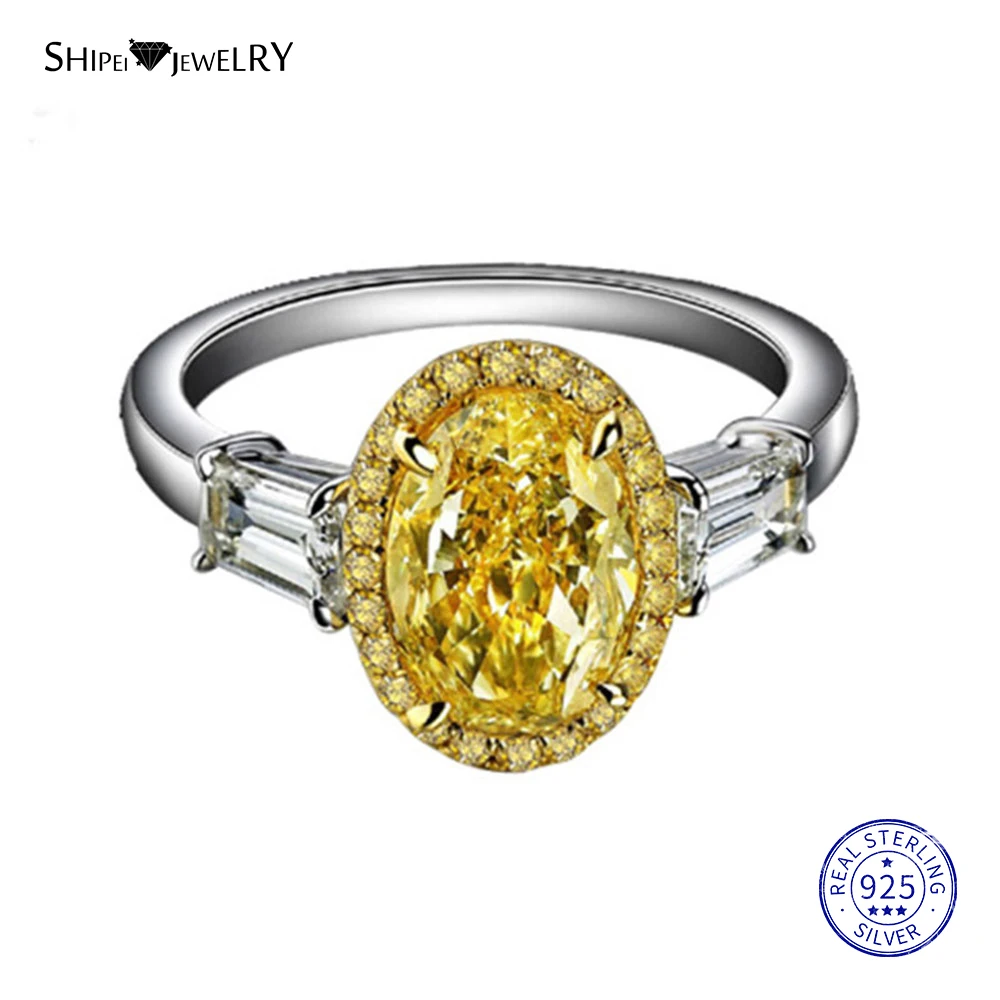 Женское кольцо из серебра 100% пробы с цитрином овальной формы|Кольца| |