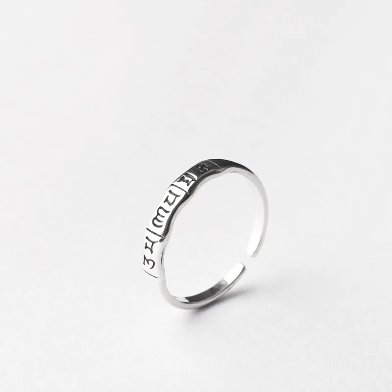925 Sterling Silver Tibetan Om Mani Padme Hum Open Ring Jewelry A3545 | Украшения и аксессуары