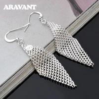 925 silver geometric drop earring for women fashion jewelry christmas gift