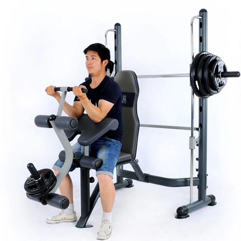 

The new multifunctional safety track squat rack barbell weight bench bench press home fitness equipment Smith machine