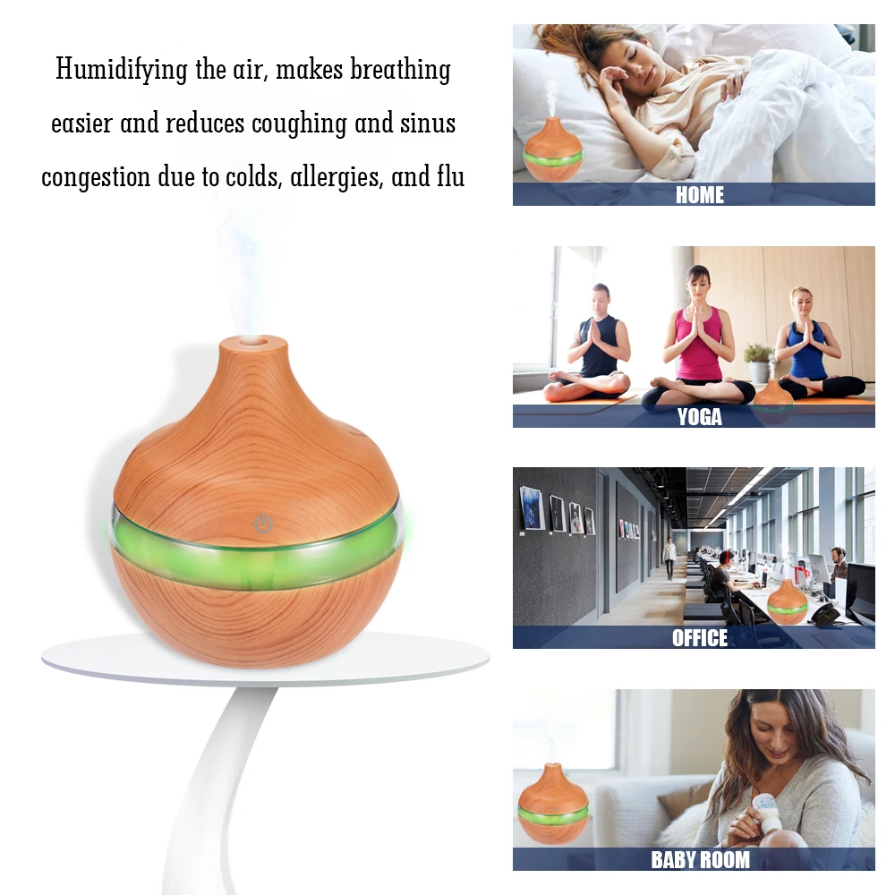 Увлажнитель воздуха ультразвуковой со светодиодной подсветкой и питанием от USB |