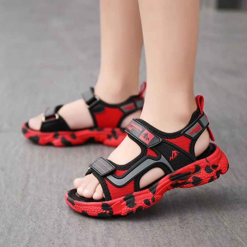 

Boys Sandals Summer New Children's Beach Shoes Open-toed Kids Soft Bottom Camouflage Fashion Sandals BSS15