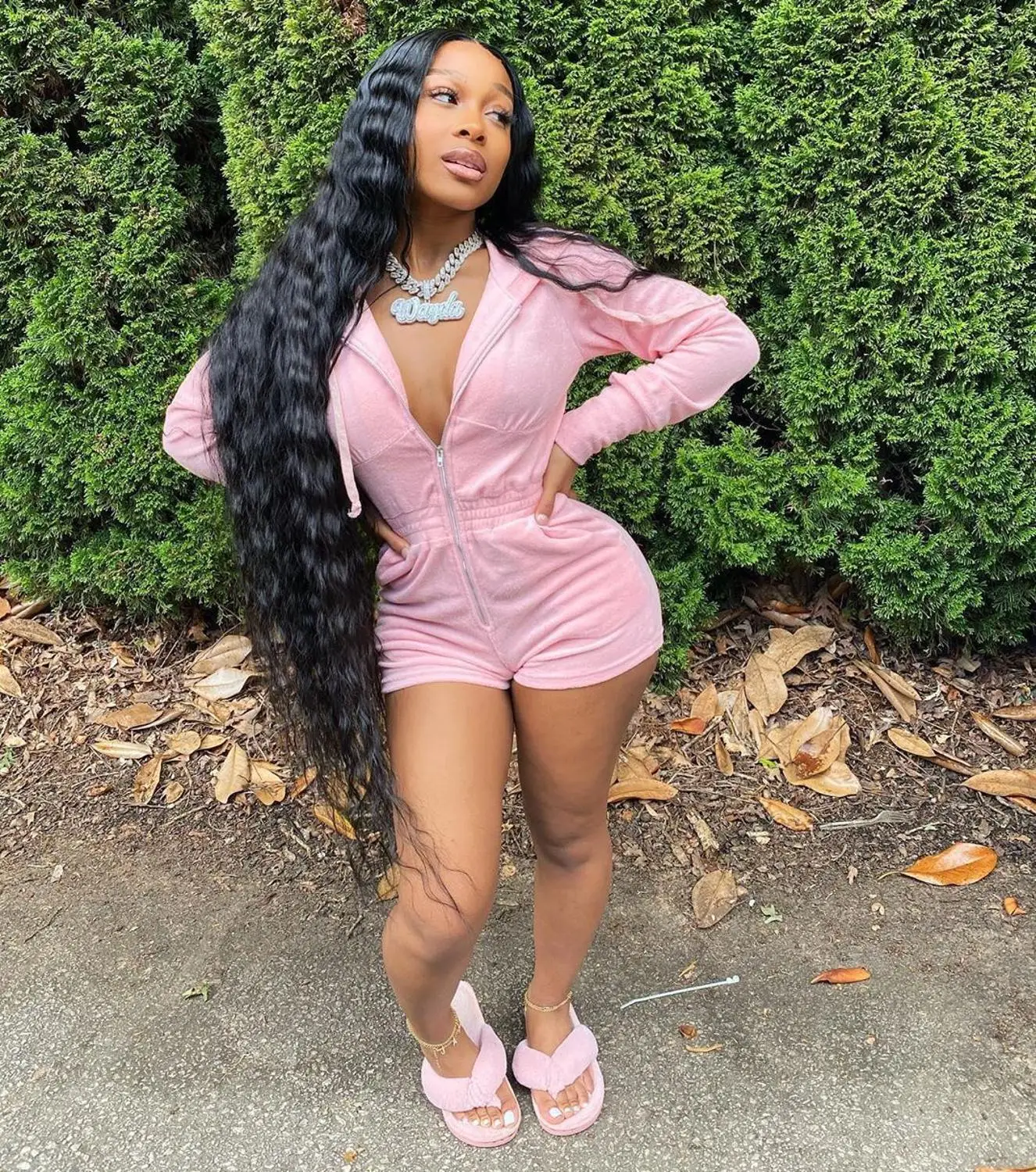 

2020 new product high street fashion women pink clothing long sleeve autumn winter jumpsuit and romper sexy bodycon playsuit