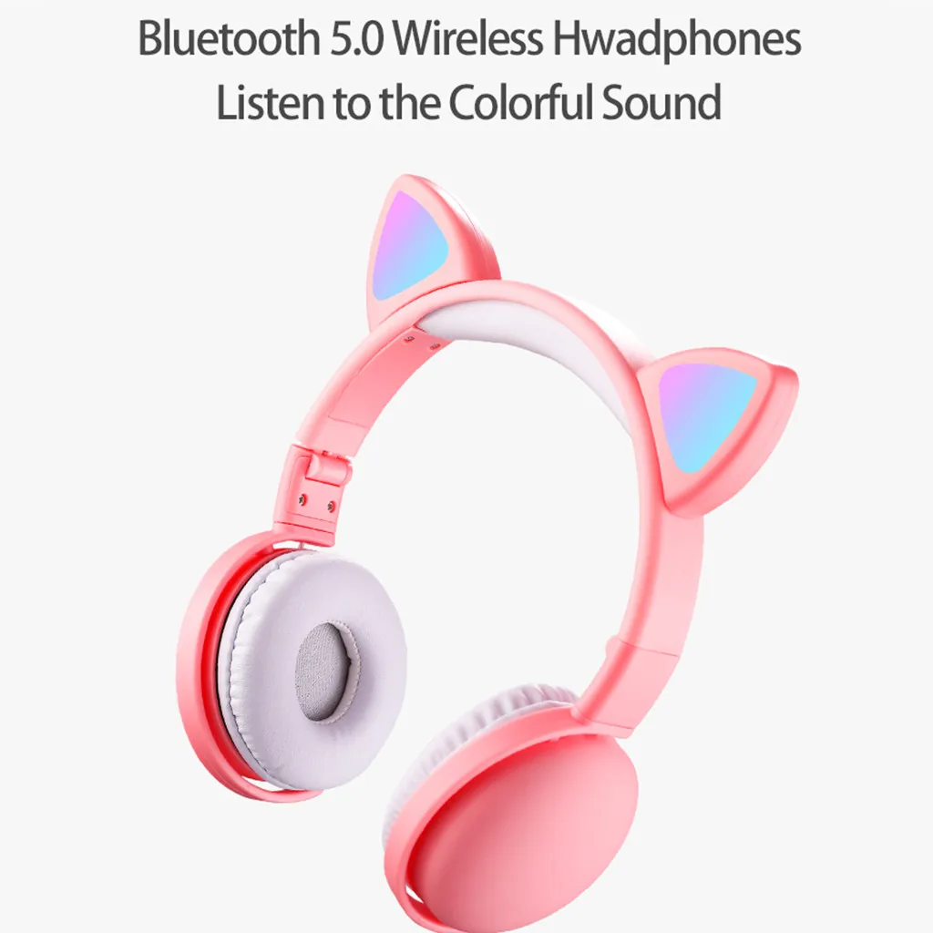 Наушники с кошачьими ушками заряжаемый светодиодный светильник складные