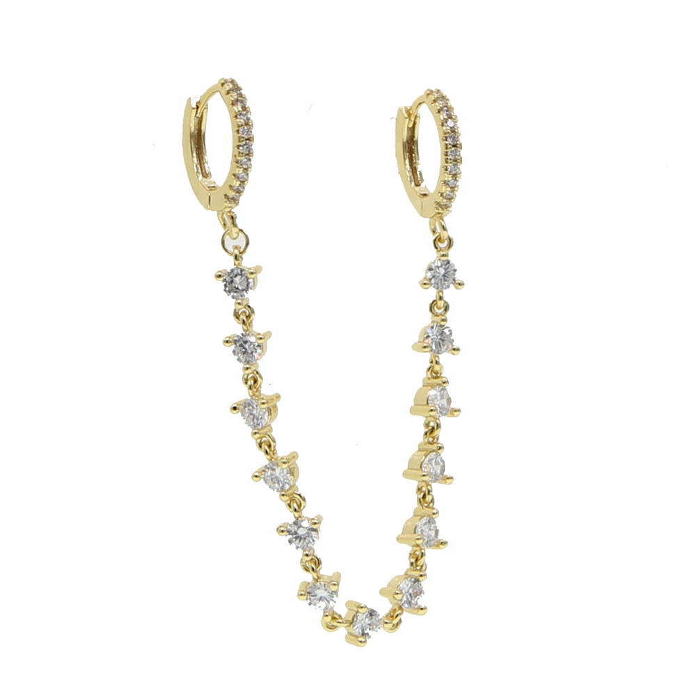 Круглые Серьги-багетты с фианитами 2 цвета | Украшения и аксессуары