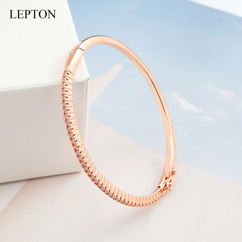 Роскошные браслеты из розового золота с низким ключом белые кубическим