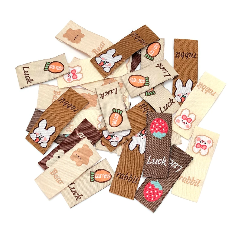 

50pcs Mix Animals Fruits Label Colorful Embroidery Cloth Labels Kids Clothing Bags Tag Sewing Garment Accessories Handmade DIY
