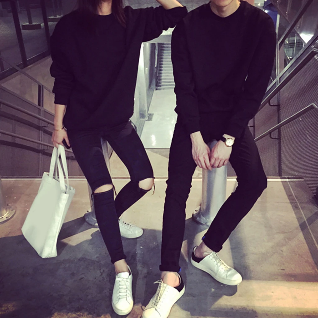 

Mens Sweatshirt Plain Fleece Sweat Top Pullover Crew Neck Jumper Black