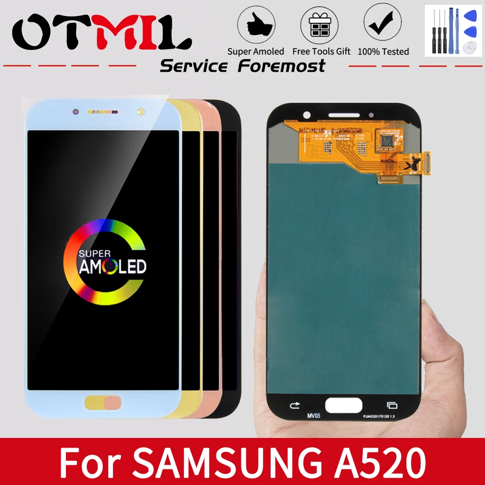 Super AMOLED 5 2 ''для SAMSUNG GALAXY A5 2017 ЖК-дисплей с сенсорным экраном и дигитайзером в