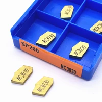 10pcs grooving inserts sp200 sp300 sp400 pc9030 nc3020 nc3030 grooving carbide inserts sp 300 lathe tools turning insert