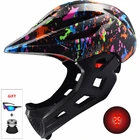 Детский велосипедный шлем с задним фонарем, съемный, на все лицо, для горных велосипедов, горных велосипедов, спортивный защитный шлем