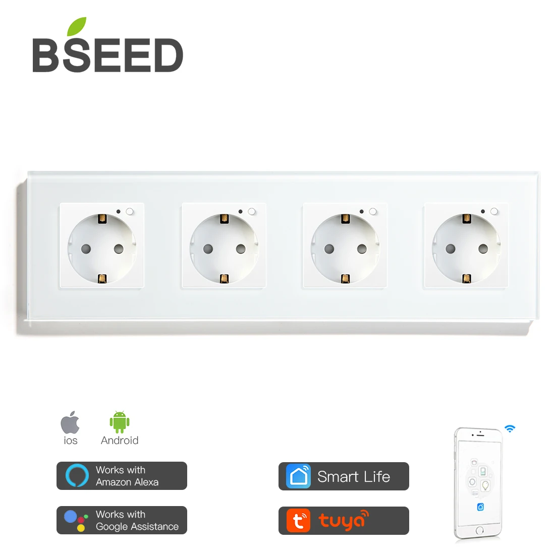 Электрическая розетка BSEED с 4 розетками Wi Fi 110 240 В|Электрические розетки| |