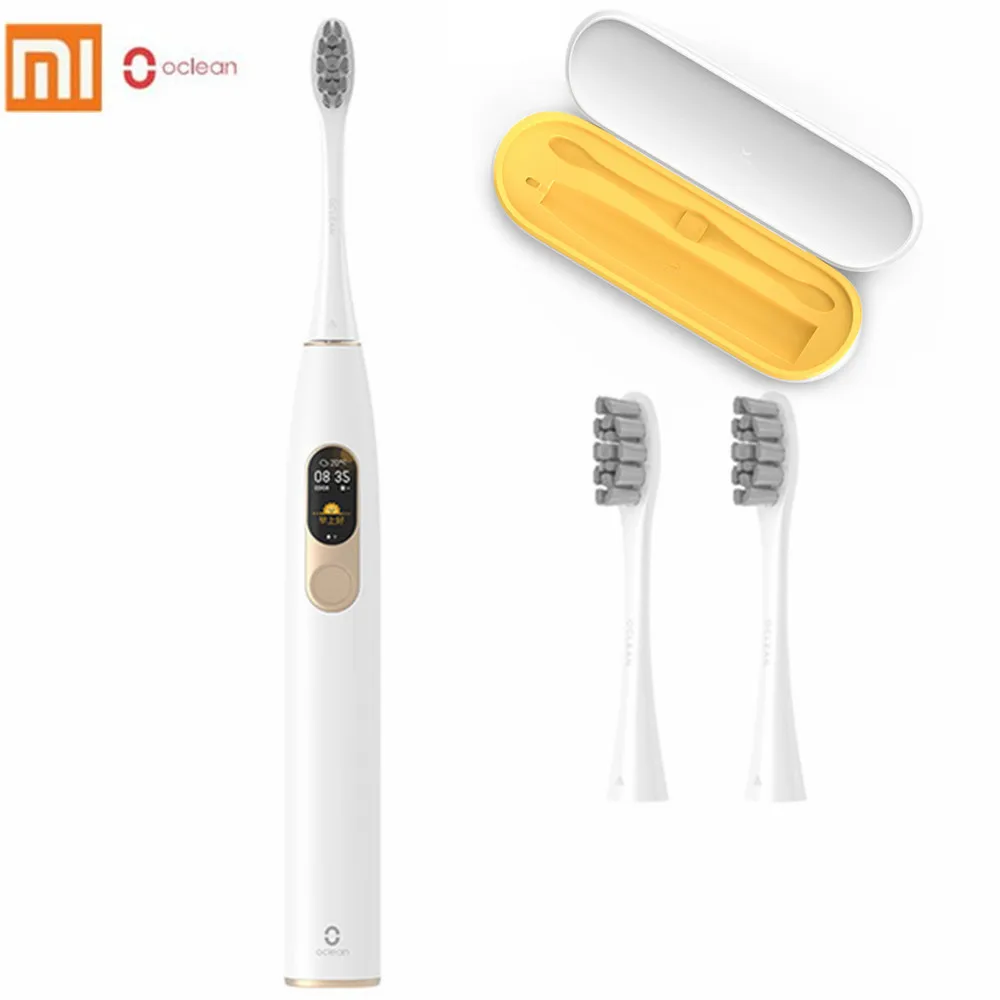 2pcs brush set Глобальная версия Oclean X sonic электрическая зубная щетка с 8 головками Водонепроницаемая ультра звуковая Быстрая зарядка цветной экран зубная щетка - Цвет: 2pcs brush set