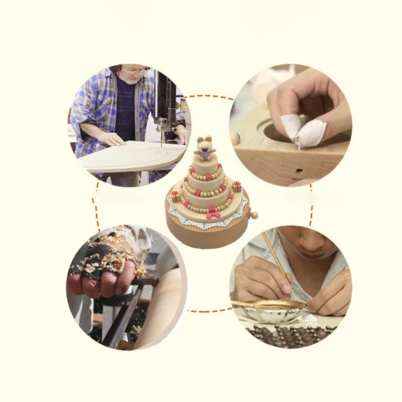 Карусель музыкальные коробки деревянный музыкальный чехол поделки подарок на