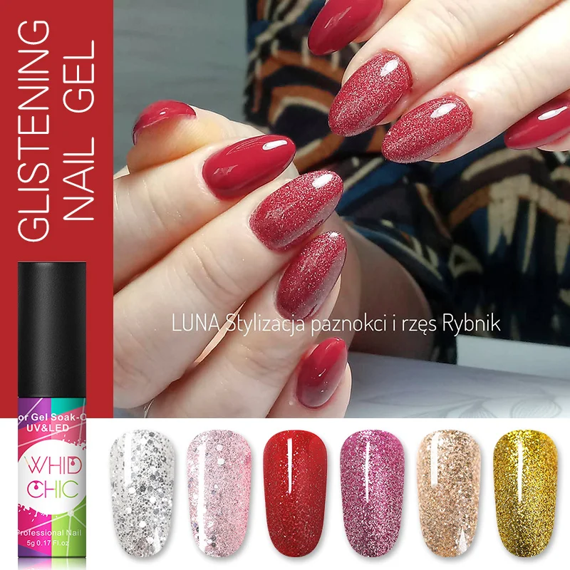 WHID CHICL фиолетовый гель для ногтей Блестящий лак все 6 мл Полупостоянный uv vernis