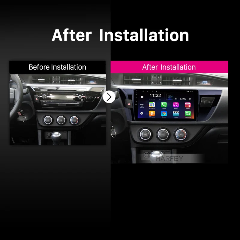 Harfey 2 din GPS Navi Стерео для 2013-2015 Toyota Corolla Android 10 0 1 дюймов 2Din автомобильный Радио