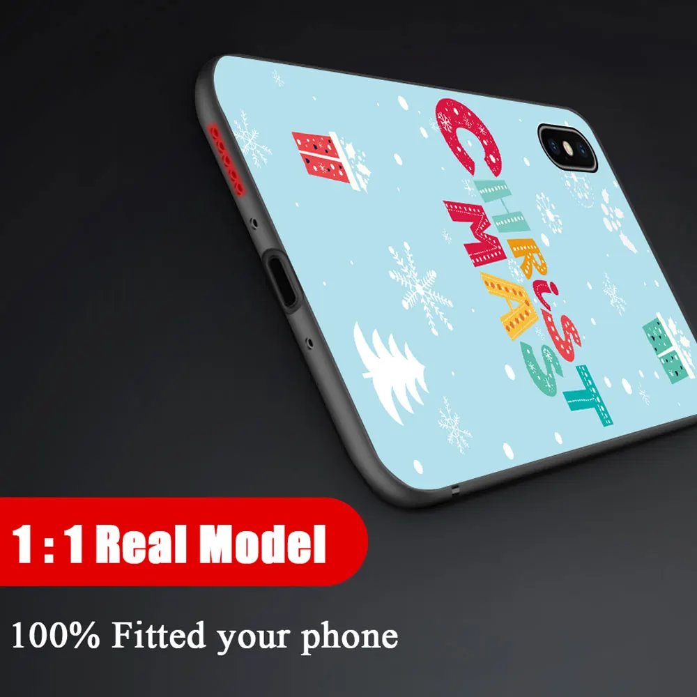 Для OPPO Realme 1 2 3 5 Pro U1 C2 X XT мягкий ударопрочный чехол с рождественской елкой Санта