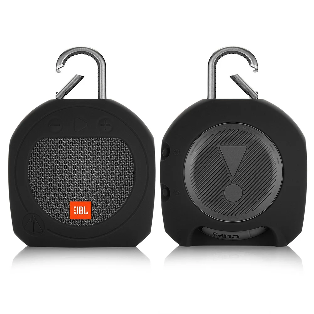 Новейший защитный силиконовый чехол для JBL Clip3 клип 3 Bluetooth динамик открытый противоударный чехол с пряжкой - Цвет: Черный