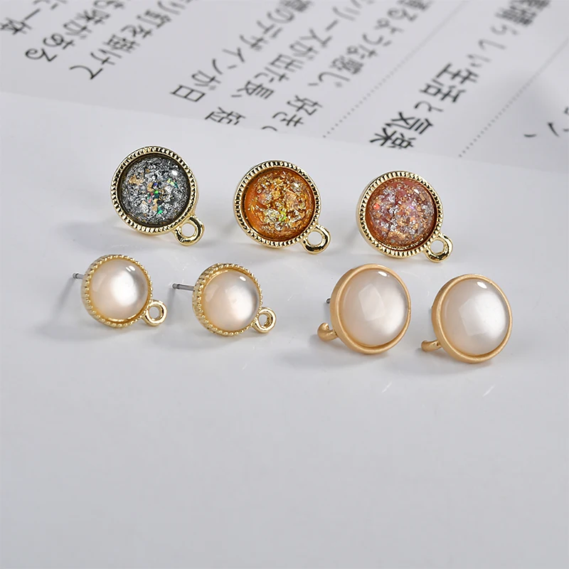 

2 шт. Diy Изготовление сережек аксессуары круглые полимерные стразы серьги-гвоздики с крючками