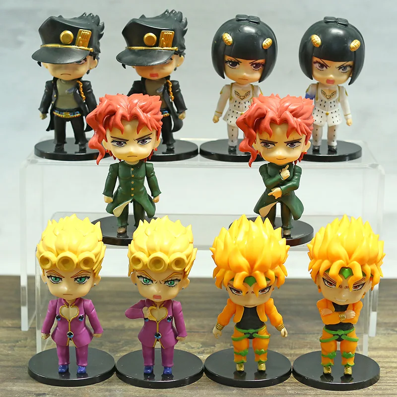 

JoJo's Bizarre Adventure Kujo Jotaro Dio Kakyoin Noriaki Giorno Giovanna Bruno Bucciarati Q Version PVC Figures Toys 5pcs/set