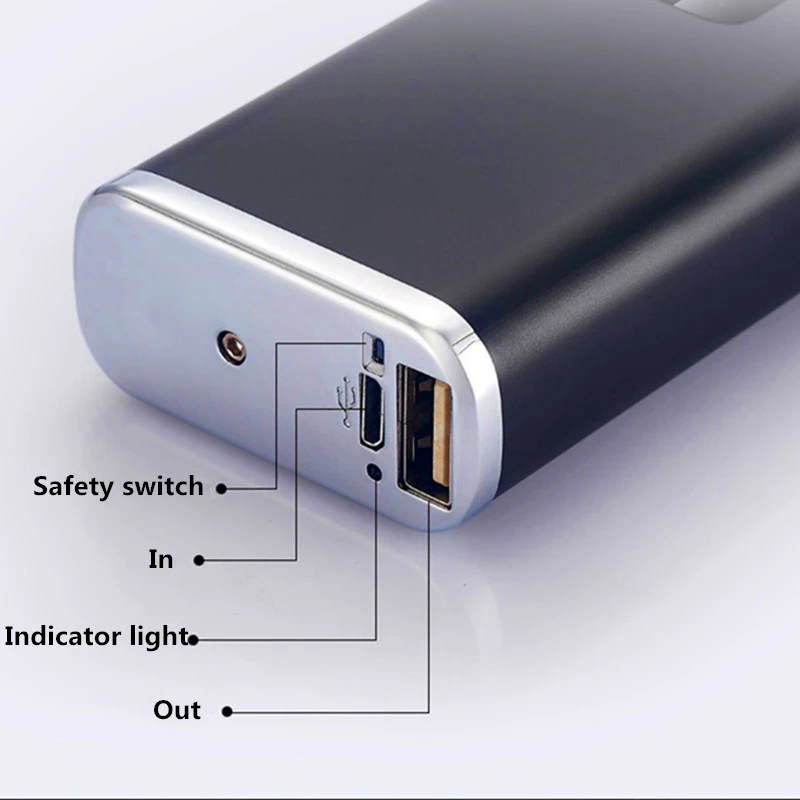Светодиодный фонарик 2A Мощность банка электрическая зажигалка для сигарет Smart