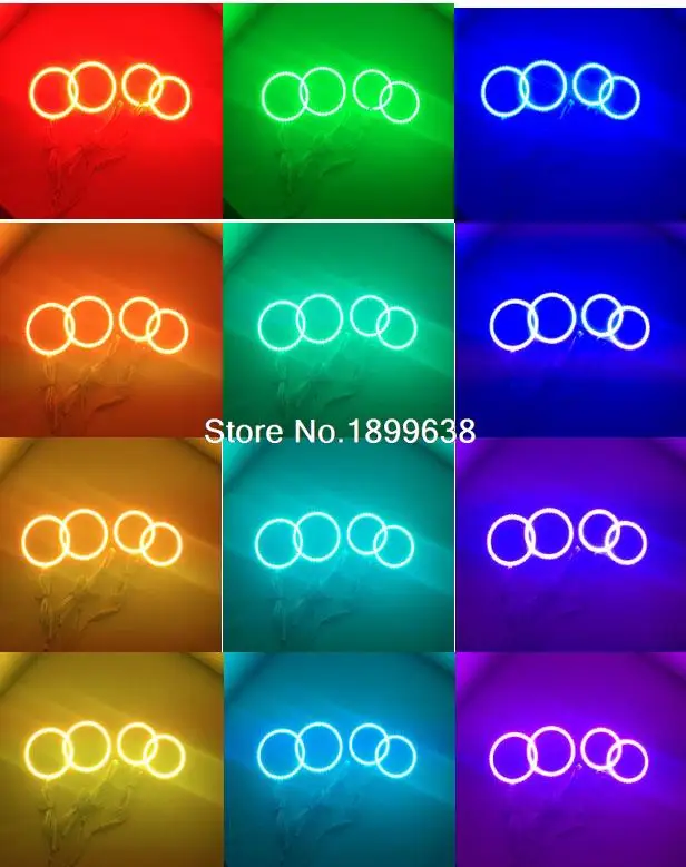 Супер яркий цвет 7 RGB комплект светодиодов глаза ангела с Дистанционный пульт