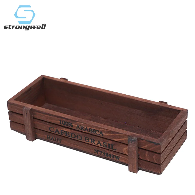 Strongwell Европейский деревянный ящик для хранения Ретро Старые растения суккуленты