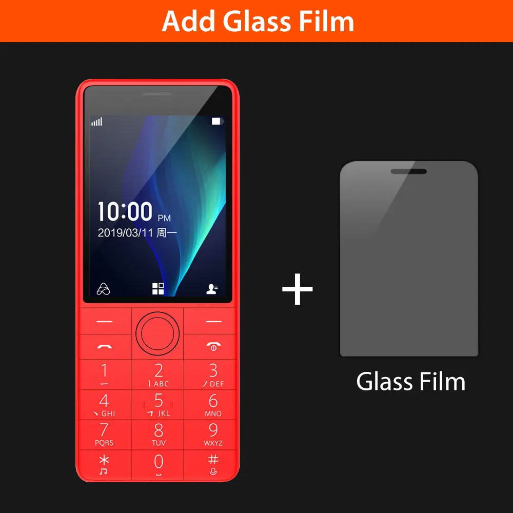 Add Glass Film Xiaomi Qin 1S+ VoLTE 4G сеть Wifi 4G+ 512MB 2,8 дюйма 1480mAH bluetooth 4,2 инфракрасный пульт дистанционного управления gps Две sim-карты русский - Color: Add Glass Film