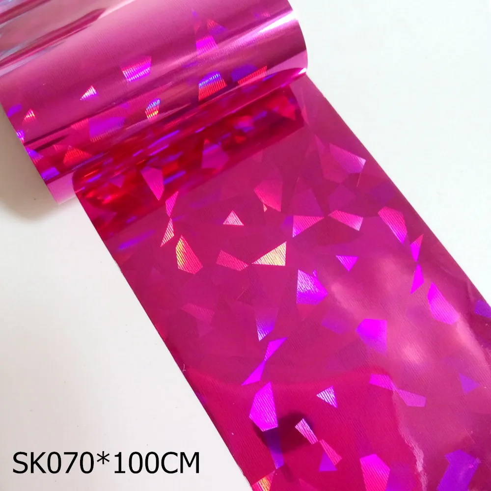 SK070 100*4 см стикер для ногтей s голографическая наклейка разбитое стекло переводная Фольга для дизайна ногтей женские советы для дизайна ногтей - Цвет: SK070