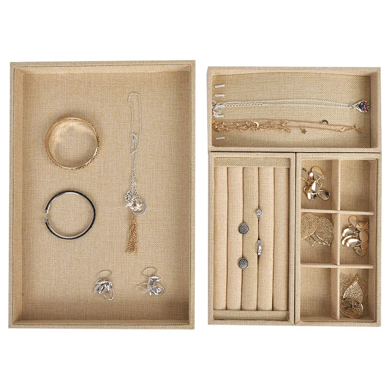 

Can Stack Jewelry Tray, Earring Drawer Embedded Display Box, Ring Earnail, Dressing Table Storage Box, Necklace Clip Box