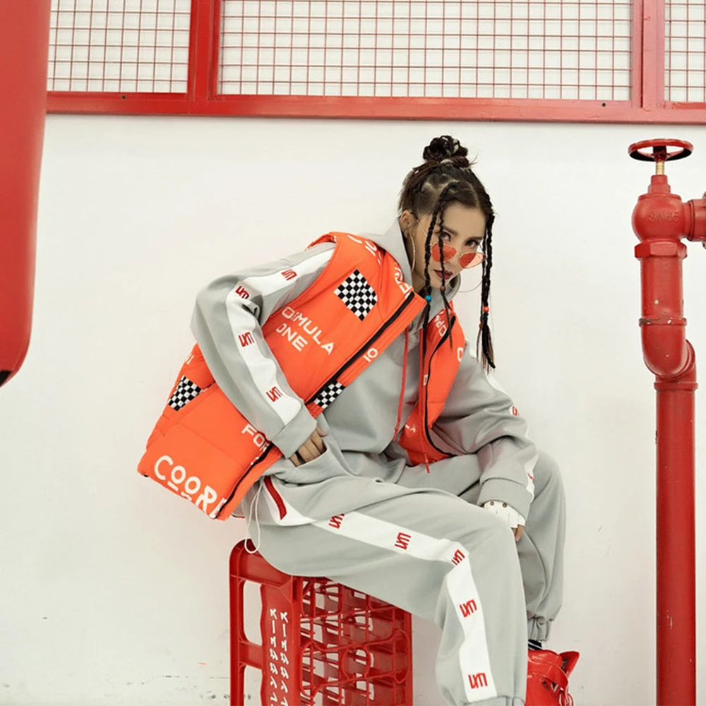 Новый женский жилет свободный большой размер спортивный стиль мода | Женская