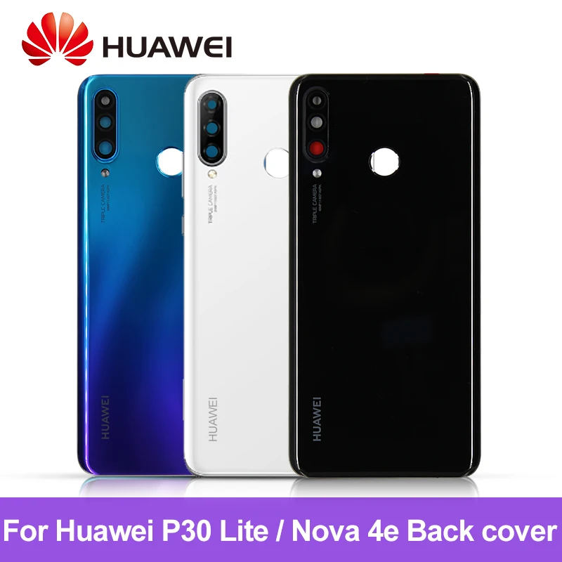Крышка аккумулятора для Huawei P30 Lite + стеклянный объектив камеры 24 МП/48 МП nova 4e
