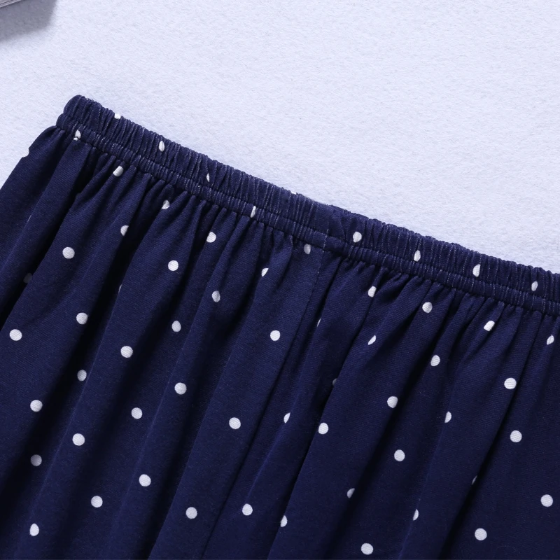 

KLV Women Long Sleeve Bear Print Tops And Pants Wave Point Pajamas Set Sleepwear