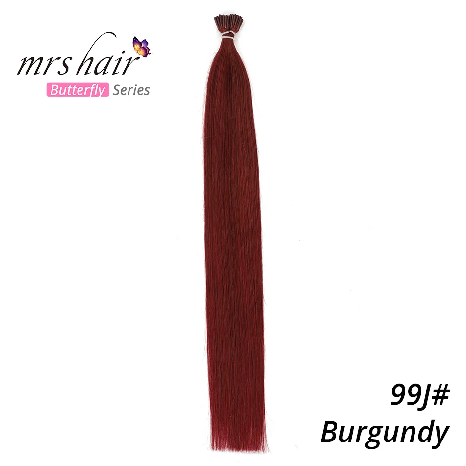 MRSHAIR 1 г/шт. 1" 20" 2" предварительно связаны волос я Совет машина сделала Реми прямые человеческие волосы на капсуле настоящие волосы 50 шт - Цвет: # 99J